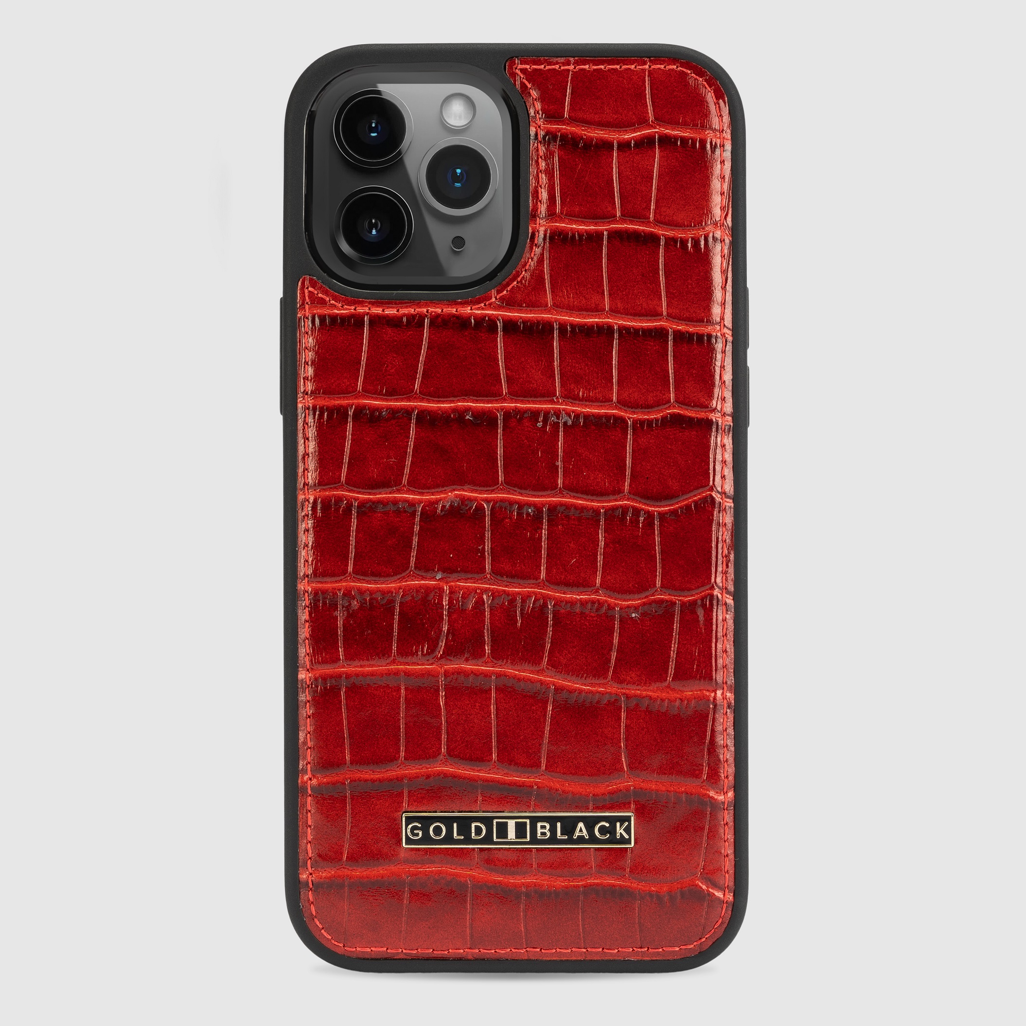 غطاء جوال ايفون 12 برو ماكس (كروكو) - احمر